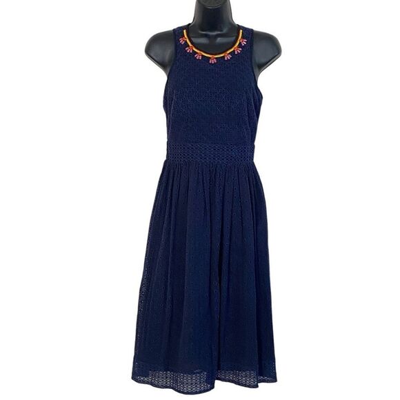 Label by Ritu Kumar Beaded Embroidered Sleeveless Fit Flare Dress Sz XS - Picture 3 of 16